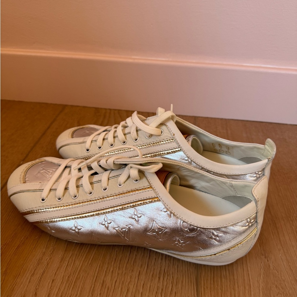 Louis Vuitton gold sneakers